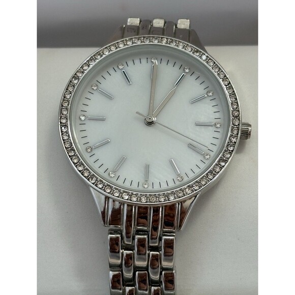 INC International Concepts I.N.C. Women's Watch 36mm Silver Crystal Pearl Face - Picture 2 of 6